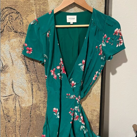 Sezane Dresses & Skirts - Sezane - 34S "Sarah Dress"Turquoise Green & Magenta Flowers Dress, Archives